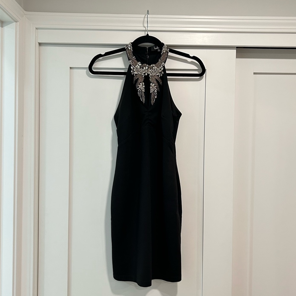Black Dress with Beaded Detail
